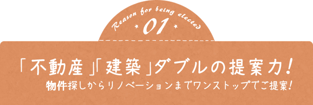 理由01 「不動産」「建築」ダブルの提案力!